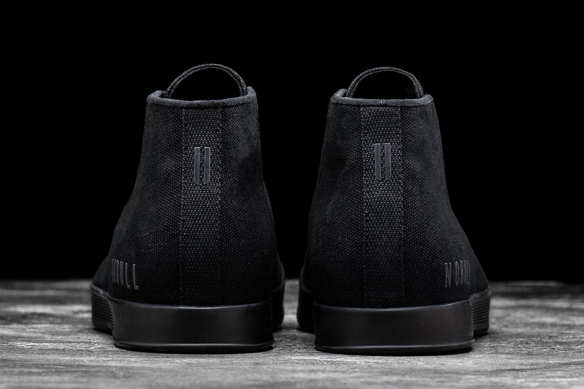 Nobull Canvas Mid Women's Trainers Black | Australia (CL1392)